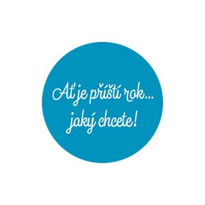 Darčeková samolepka modrá  Ať je Nový rok jaký chcete