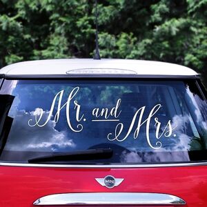 SAMOLEPKA na auto Mr. and Mrs. biela