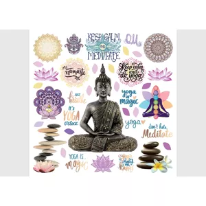 Samolepka na stenu Budha | 30 x 30 cm | SS 3885