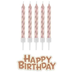 SVIEČKY narodeninové Happy Birthday Rose zlaté 16ks