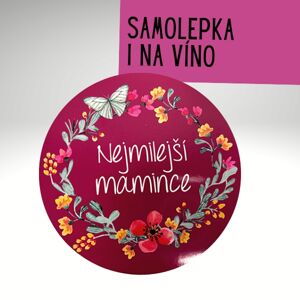 Samolepka "Nejmilejší mamínce" Purple - kvetinový kruh 10 cm
