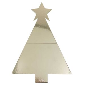 Servírovacia doska na občerstvenie Vianočný stromček zlatý 56 x 40 cm
