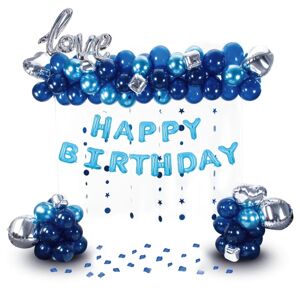 Balenie balónikov na balónikové dekorácie Happy Birthday modré 102 ks