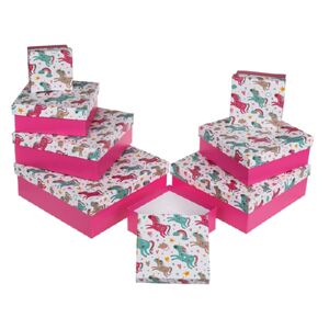 Unicorn party - Set darčekových boxov Jednorožce 22,5 x 22,5 x 8 cm 8 ks