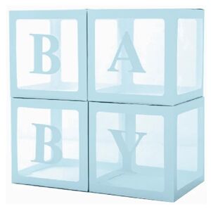 Sada dekoračných boxov na balóniky Baby svetlo modré 30x30 cm, 4 ks