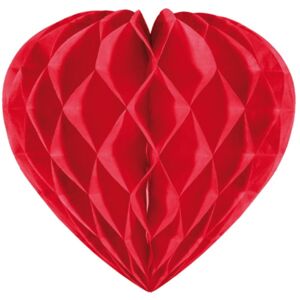 Srdce dekoračné papierové červené 30 cm