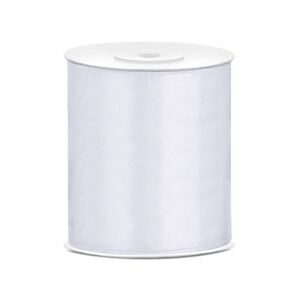 Stuha saténová biela 10cm / 25m