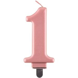 Sviečka číslica 1 rose gold 8 cm