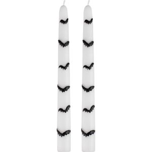 Sviečky vysoké biele s netopiermi 24 cm 2 ks