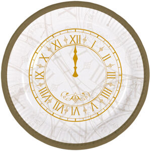 TANIERIKY papierové Happy New Year 18 cm 8 ks