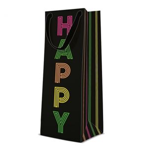 Taška darčeková na fľašu Birthday Neon 12 x 37 x 10 cm