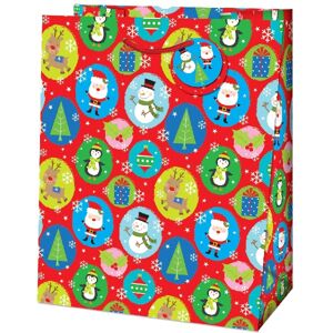 Taška darčeková Medium Vianočné motívy pre deti 19 x 10,2 x 23 cm