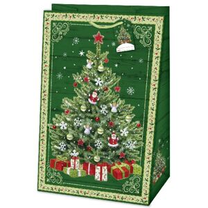 Taška darčeková XXL zelená Vianočný stromček 73 x 18 x 49 cm