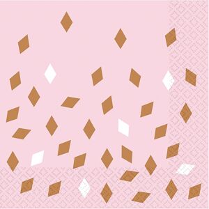 Servítky papierové Rose Gold Konfety 33 x 33 cm 16 ks