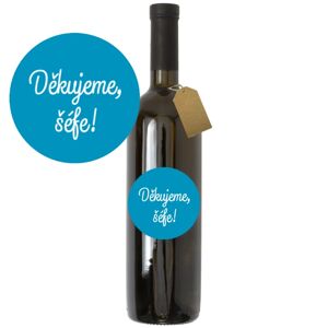 Darčekové víno Sauvignon s českým textom "Děkujeme šéfe"