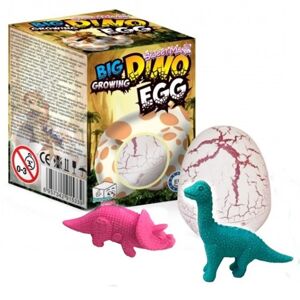 Vajíčko s rastúcim dinosaurom a sladkosťou.