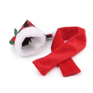Vianočné mini čiapky a šál na fľašu Santa